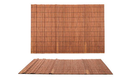 Mat for sushi isolated on white background. Top view.の写真素材
