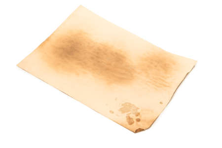 Old crumpled beige paper background.の写真素材