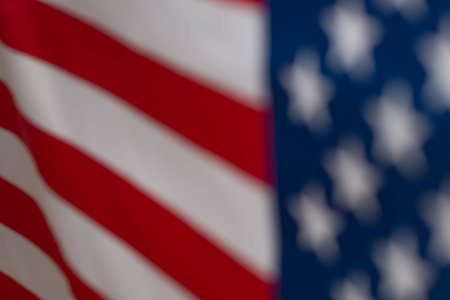 American flag as a background. Blurred background.の写真素材