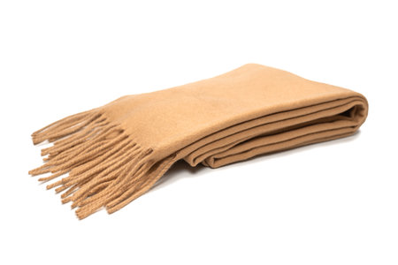 Brown scarf isolated on white background.の写真素材