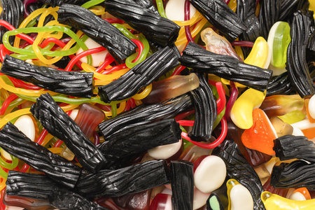 Tasty jelly sweets. Top view.の写真素材