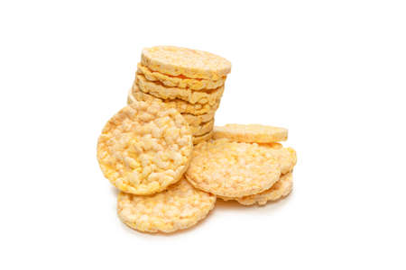 Rice wafer isolated on white background.の写真素材