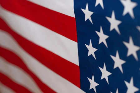 American flag as a background. Blurred background.の写真素材