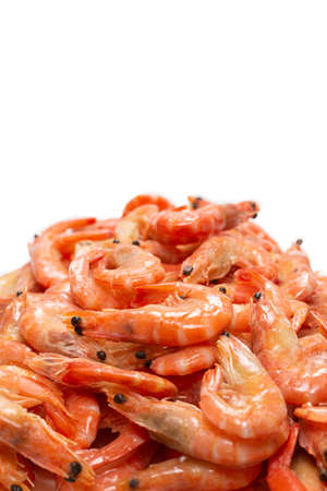 Shrimps isolated on a white background.の写真素材