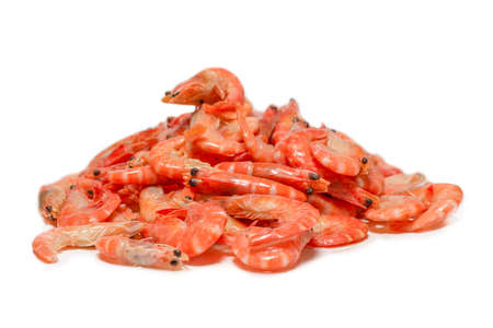 Shrimps isolated on a white background.の写真素材