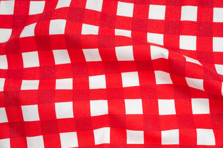 Red napkin isolated on white background. Copy space.
