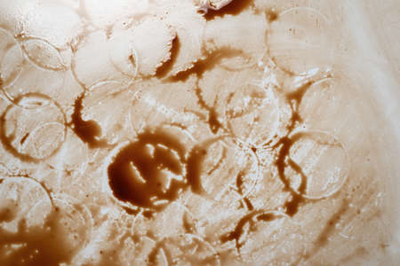 Coffee stains isolated on white background. Top view.の写真素材