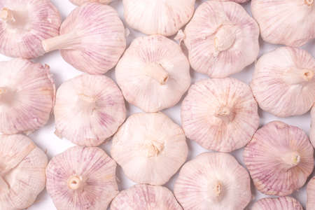 Group of garlic isolated on a white background.の写真素材