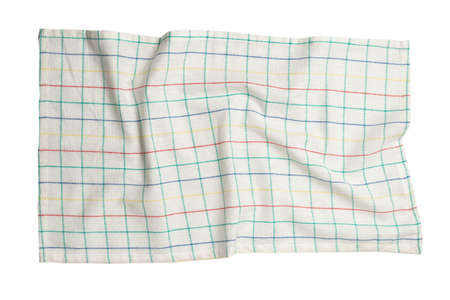 White napkin isolated on white background. Copy space.