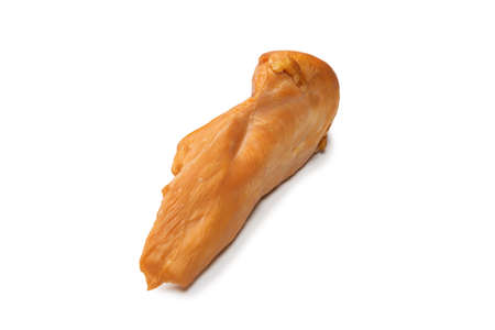 Smoked chicken fillet isolated on a white background. Top view.の写真素材