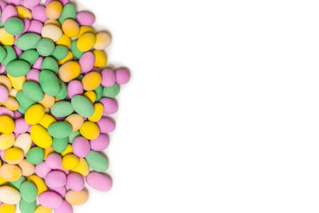 Group of colorful peanuts in glaze. Top view.の写真素材