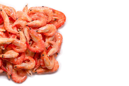 Shrimps background texture. A lot of shrimps. Cooked shrimps.の写真素材