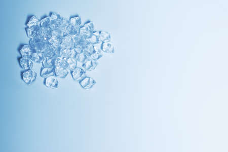 Ice crystal cubes, space for text or design.の写真素材