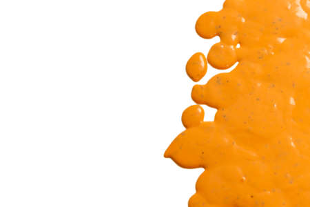 Whipped delicious sauce texture. Hamburger sauce background. Top view.の写真素材