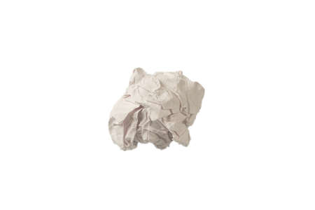 Crumpled white paper isolated on white background. Copy space.の写真素材