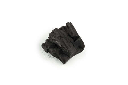 Black oak coal isolated on a white background.