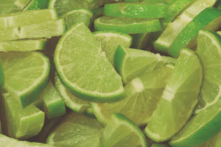Fresh lime slices as a background.の写真素材