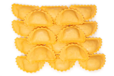 Raw ravioli as a background. Healthy italian food.の写真素材