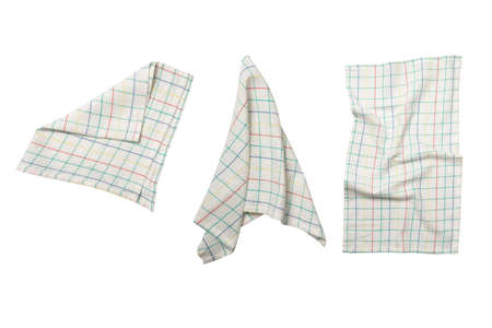 White napkin isolated on white background. Copy space.の写真素材