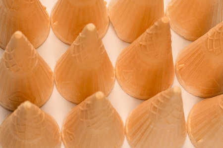 Waffle cone isolated on a white background.の写真素材