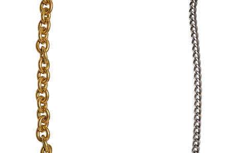 Golden chain isolated on white background.