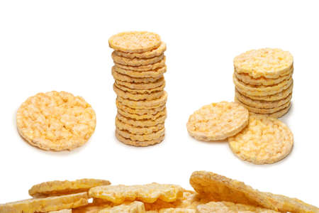 Rice wafer isolated on white background.の写真素材