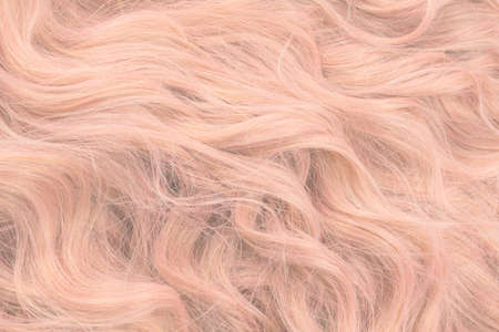 Pink beautiful wavy hair pattern. Top view.