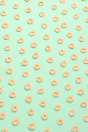 Flakes on a green background. pattern.