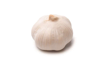 Garlic isolated on a white background. top view.