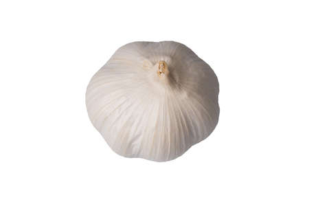 Garlic isolated on a white background. top view.