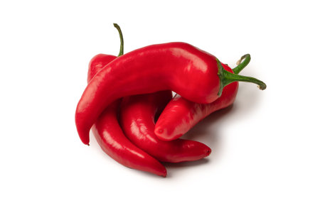 Red hot chili pepper isolated on a white background.