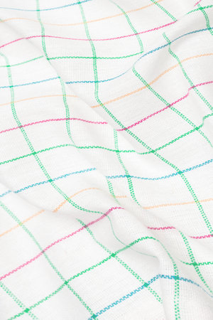 White napkin isolated on white background. Copy space.