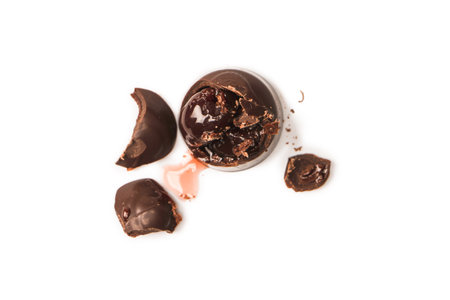 A chocolate candy isolated on a white background.