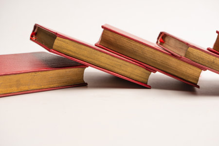 Old books isolated on a white background.の写真素材