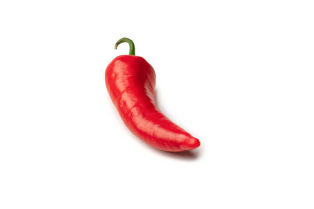 Red hot chili pepper isolated on a white background.の写真素材