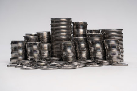Pile of coins isolated on a white background. banking and money.