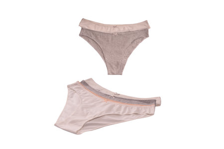 Women cotton panties isolated on a white background.