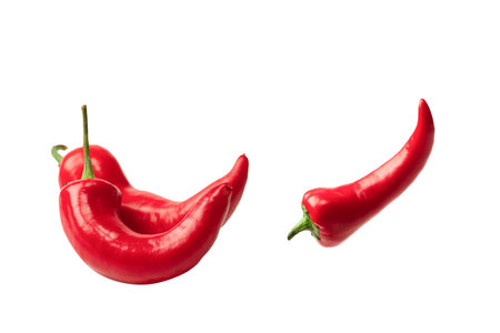 Red hot chili pepper isolated on a white background.の写真素材