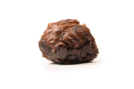 Turkish chocolate baklava isolated on a white background.