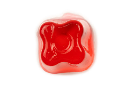 Sweet fruit jelly dessert isolated on a white background.