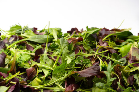 Mix of fresh salad as a background. top view.の写真素材