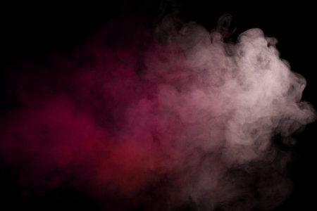 Orange and red steam on a black background. copyspace.の写真素材