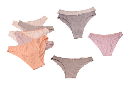Women cotton panties isolated on a white background.