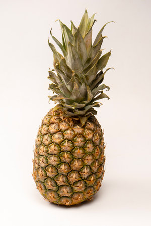 Pineapple isolated on a white background. top view.の写真素材