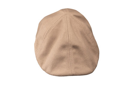 Light brown ascot cap isolated on a white background.の写真素材