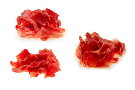 Pickled ginger isolated on white background.の写真素材