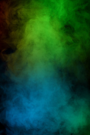 Red and green steam on a black background. copyspace.の写真素材