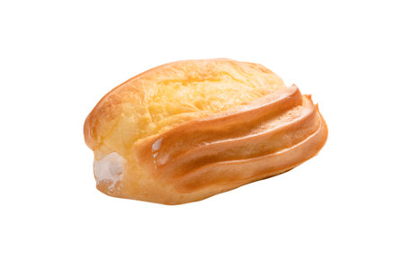 Sweet eclairs isolated on a white background. Top view.の写真素材