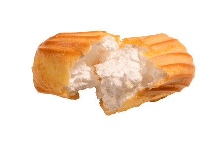 Sweet eclairs isolated on a white background. Top view.