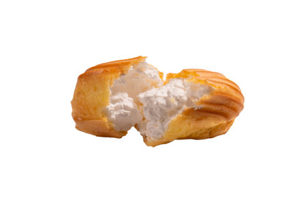 Sweet eclairs isolated on a white background. Top view.